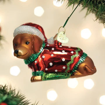 Old World Christmas Dashing Dachshund Puppy Ornament