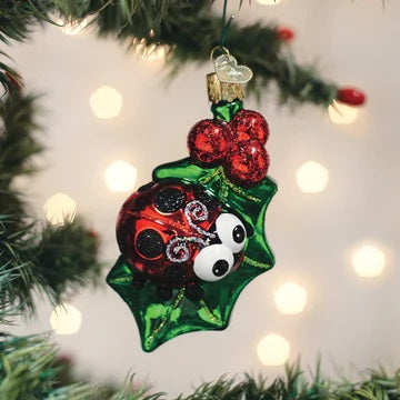 Old World Christmas Holly Ladybug Ornament