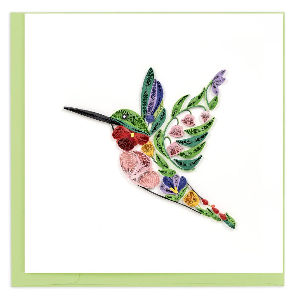 Quilled Decorative Floral Bird Greeting Card
