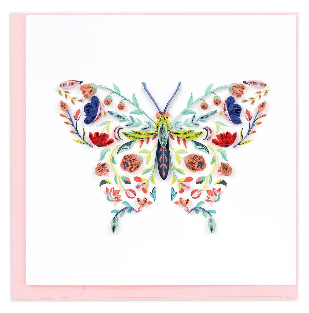 Quilled Greeting Card: Floral Butterfly NEW 2026