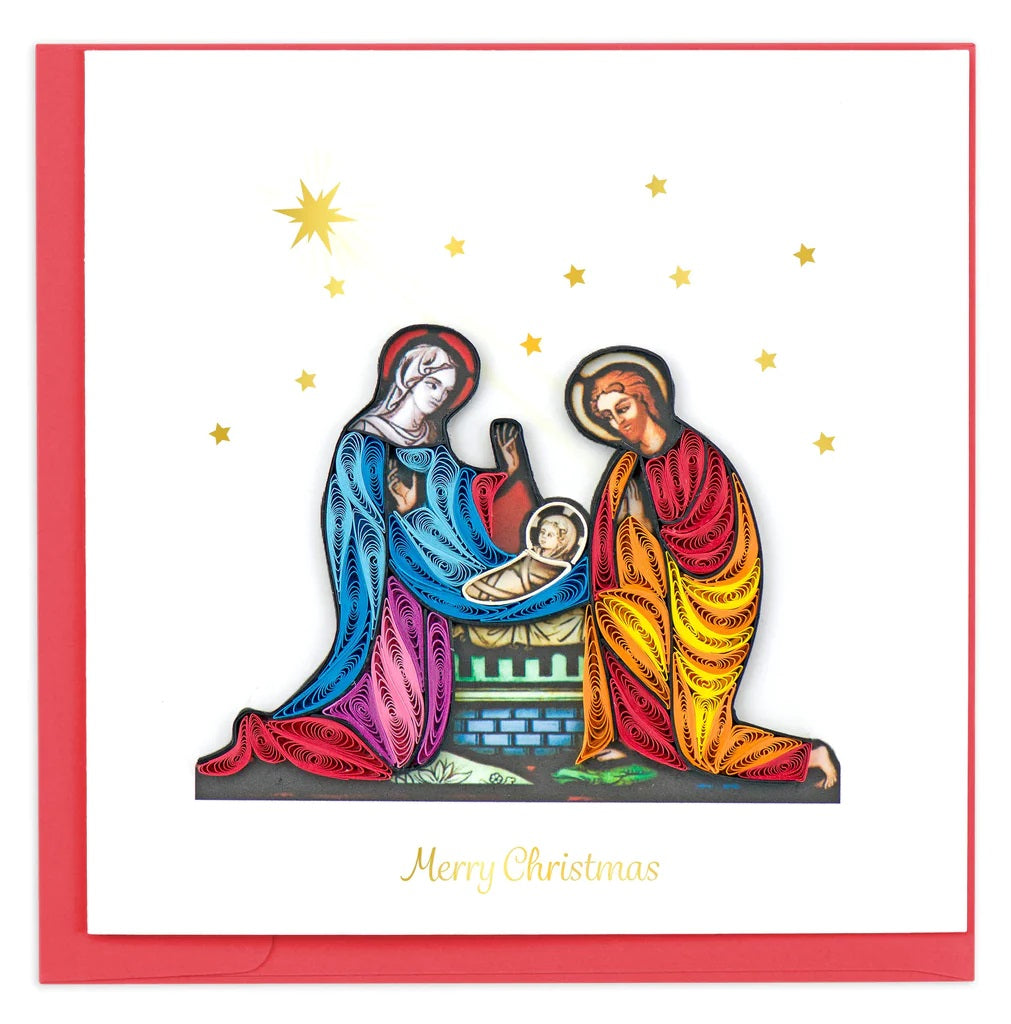 Quilled Nativity Scene Christmas Card Retired