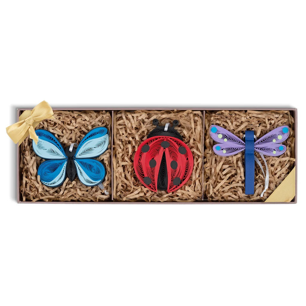2D Quilled Insect Ornaments Box Set of 3