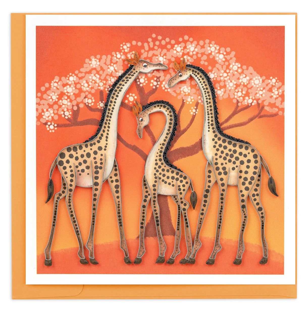 Quilled Tinga Tinga Giraffes Greeting Card NEW 2026