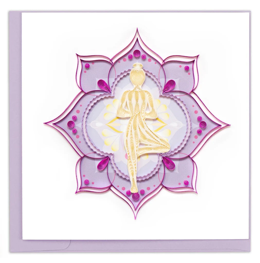 Quilling Card Quilled Yoga Tree Pose Greeting Card RETIRED