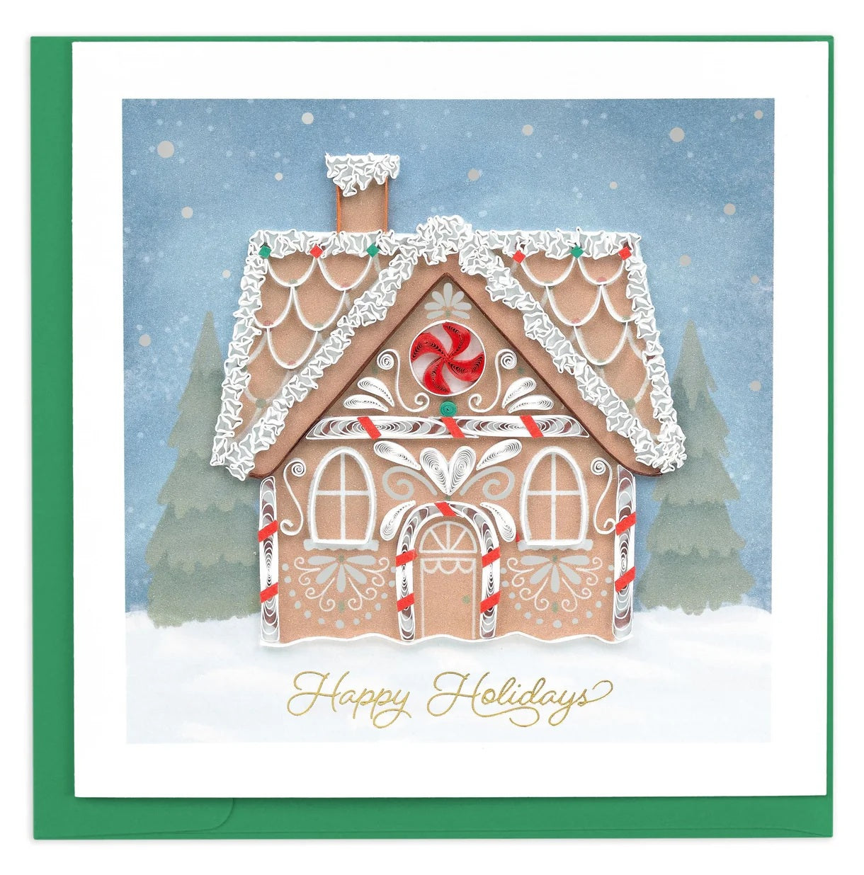 Quilled Gingerbread House Holiday Card