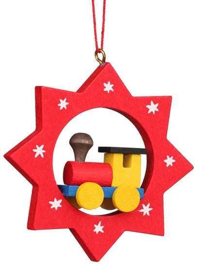 Christian Ulbricht Wooden Ornament Red Star Train