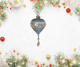 Egyptian Museum Glass Gold Etched Inverted Triangle with Crystals CO-314C