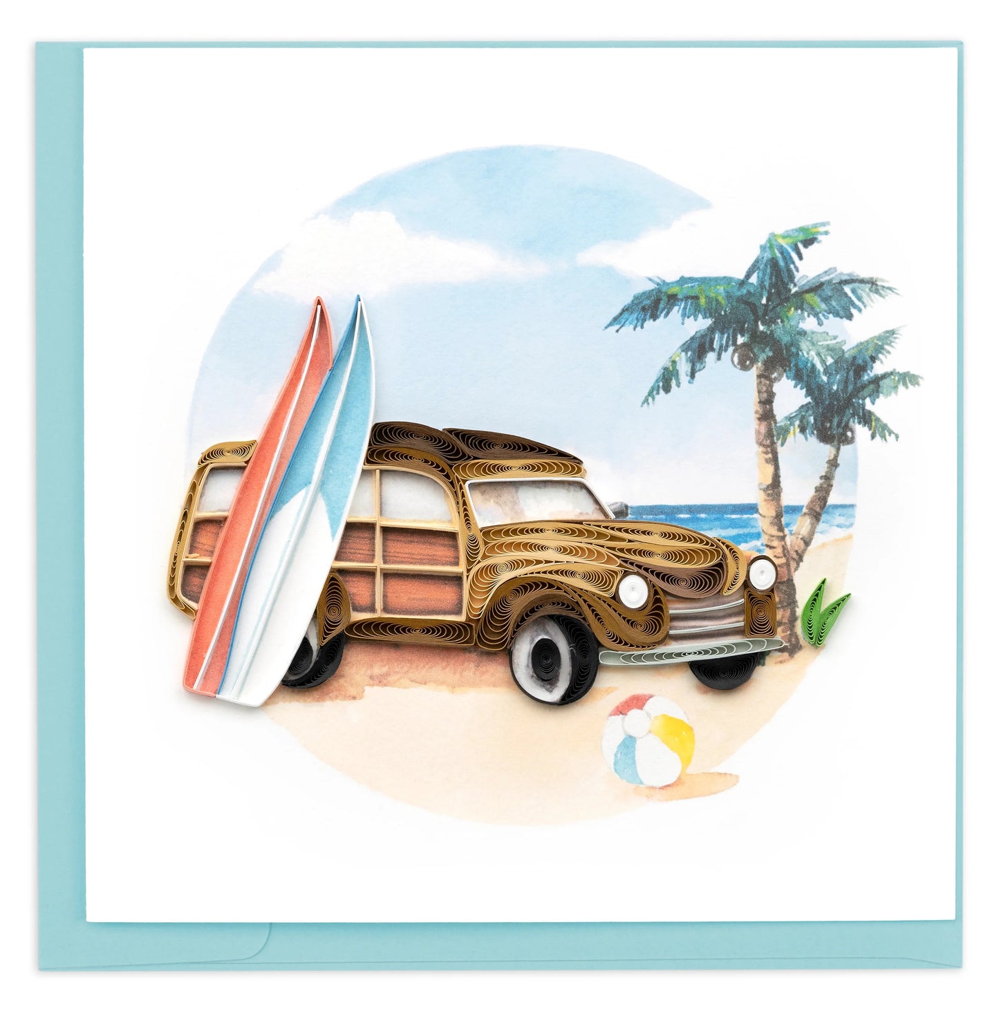 Quilled Classic Woodie Greeting Card NEW FOR 2023