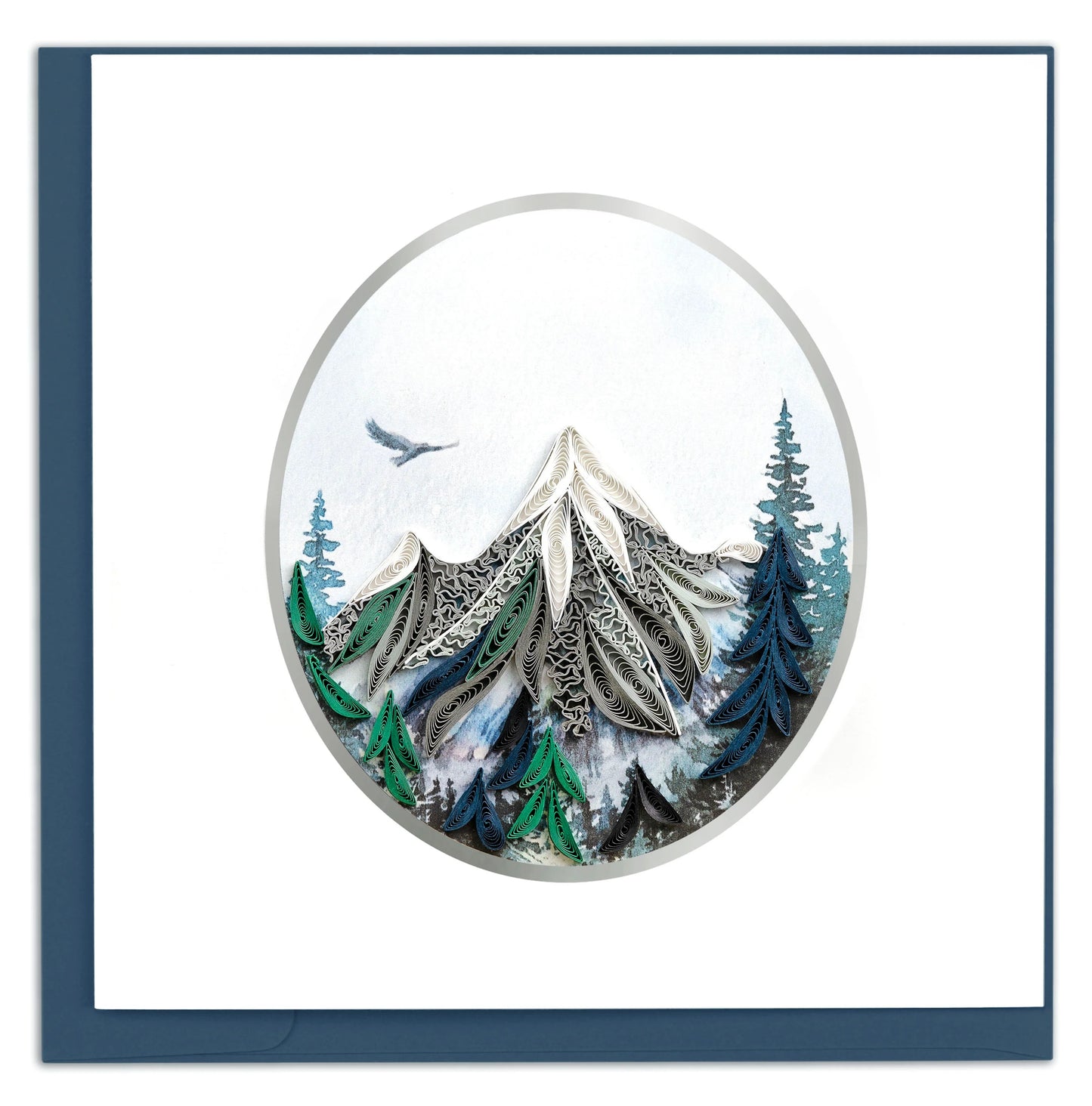 Quilled Mountain Landscape Greeting Card