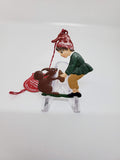 Ornament Pewter German Elf Squirrel.