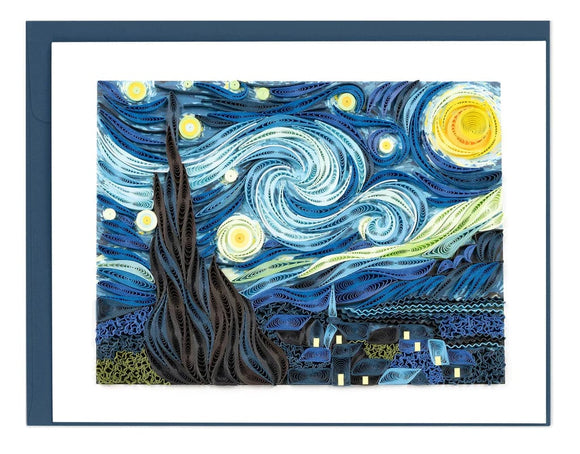 Quilled Artist Series Starry Night ~ Van Gogh Large Greeting Card
