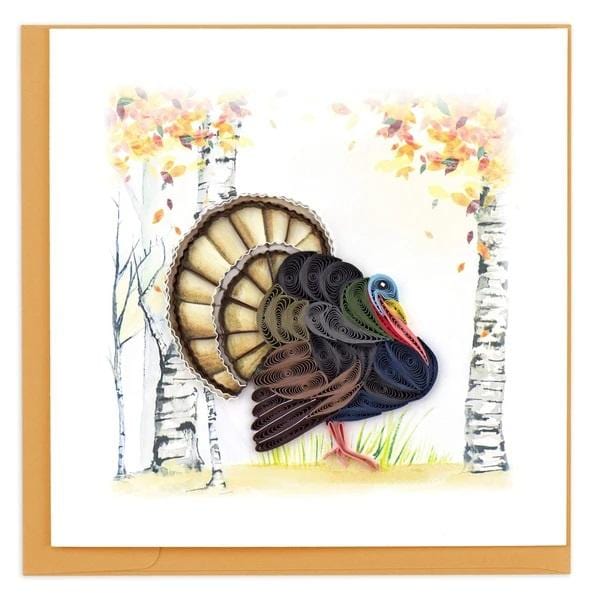 Quilled Wild Turkey Greeting Card.