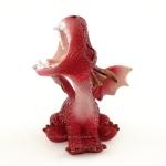 Mini Red Sitting Dragon Roaring.