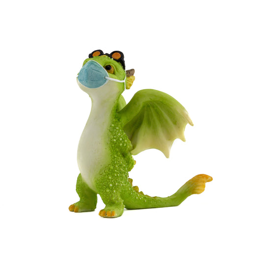 Limited quantity of Rex The Green Masked Dragon. Even magic creatures need to wear their masks in public.