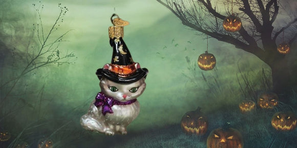 Old World Kitten Witch Ornament