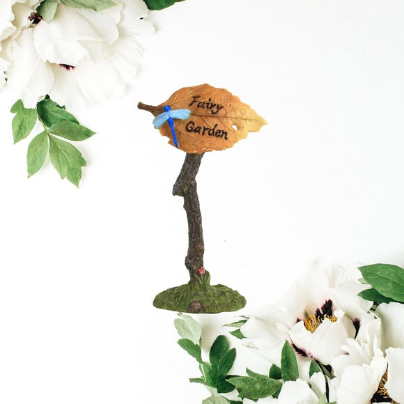 Fairy Garden Book Club Sign with a owl on top of the pencil 