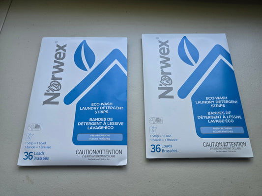 Norwex Eco-Wash Laundry Detergent Strips - two Fresh Blossom boxes