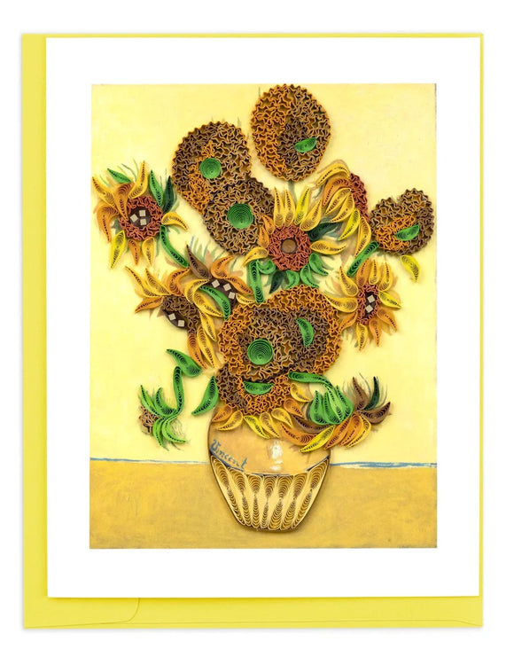 Quilled Artist Series - Sunflowers, Van Gogh Greeting Card
