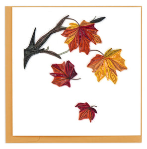Quilled Autumn Leaves Greeting Card Retired