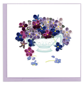 Quilled Violet Bouquet Greeting Card NEW 2023
