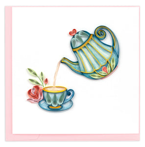 Quilled Afternoon Tea Greeting Card NEW