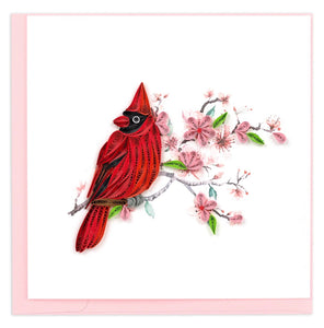 Quilled Cardinal & Cherry Blossom Greeting Card NEW 2023