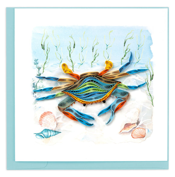 Quilled Chesapeake Blue Crab Greeting Card NEW