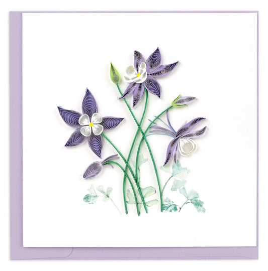 Quilled Columbine Flowers Greeting Card RETIRED