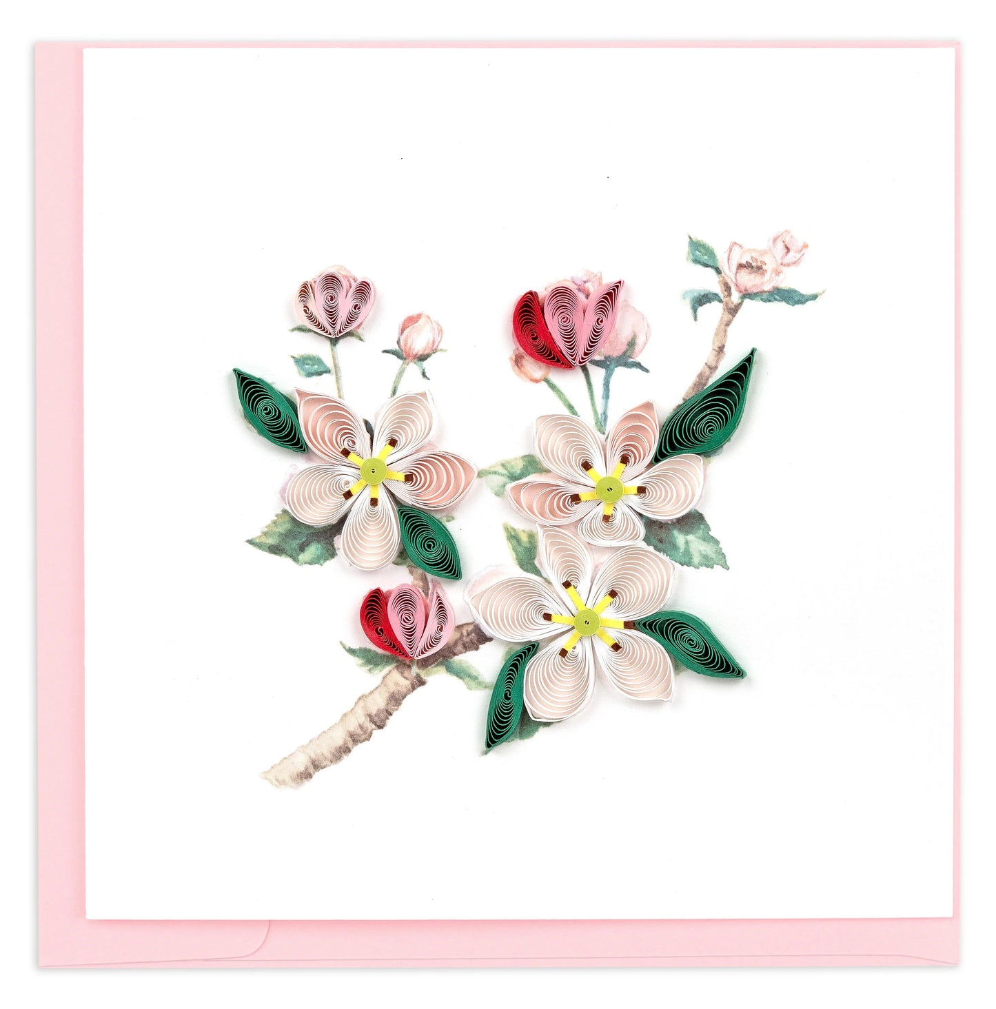 Quilled Apple Blossoms Greeting Card NEW