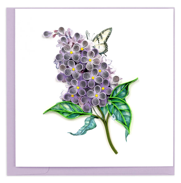 Quilled Lilac Flowers Greeting Card NEW 2024