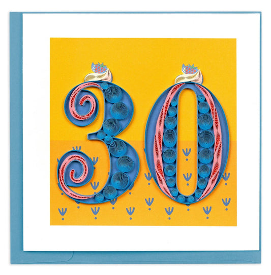 Quilled Birthday Milestone Greeting Card - 30