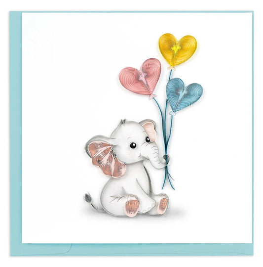 Quilled Greeting Card: Baby Elephant Congrats New 2026