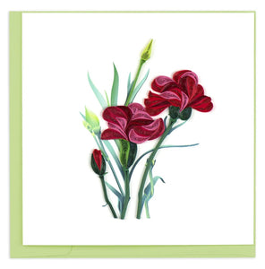 Quilled Scarlet Carnation Greeting Card Retired