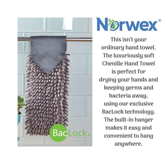 Norwex Chenille Hand Towel with BacLock - lifestyle