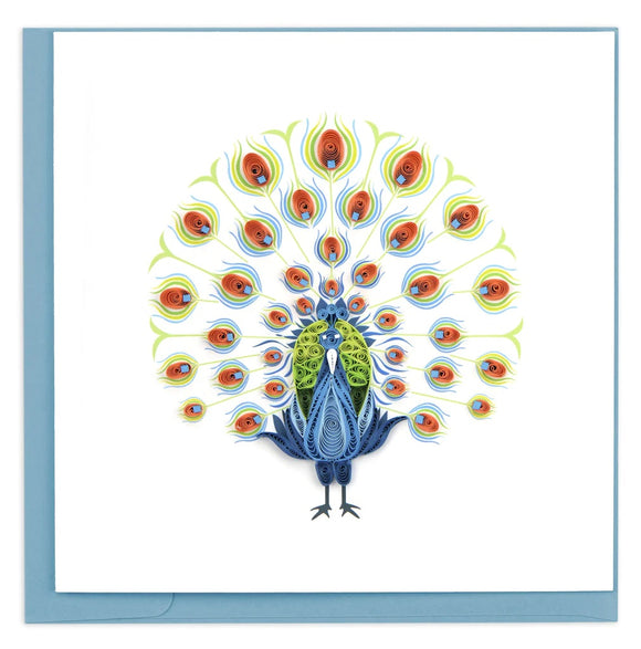 Quilled Dancing Peacock Greeting Card Retired