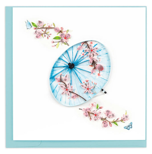 Quilled Floral Umbrella Greeting Card Retired