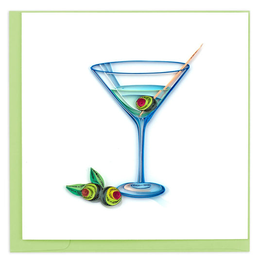 Quilled Gin Martini Greeting Card Retired