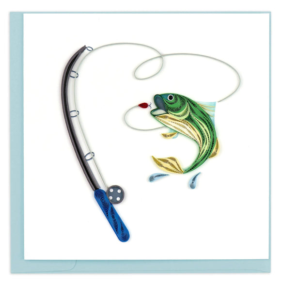 Quilled Gone Fishing Greeting Card NEW 2023