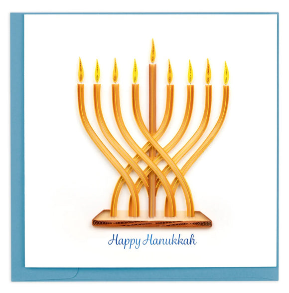 Quilled Modern Menorah Hanukkah Card