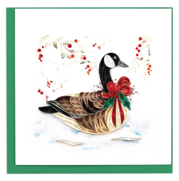 Quilled Christmas Goose Holiday Card NEW 2023