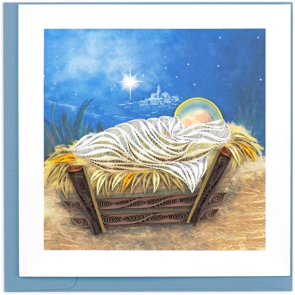 Manger Scene Quilled Greeting Card Retired