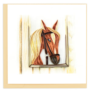 Quilled Horse in Stable Greeting Card