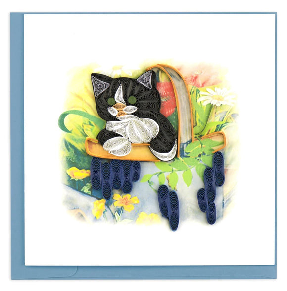 Quilled Kitten In A Basket Greeting Card Retired