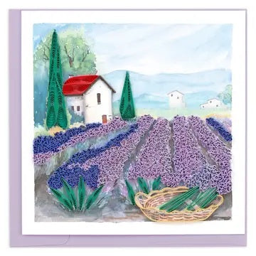 Quilled Lavender Fields Greeting Card