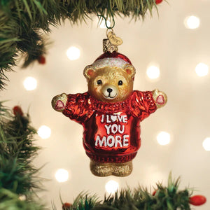 Old World Christmas I Love You More Bear Ornament
