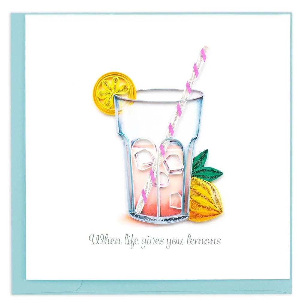 Quilled Pink Lemonade Greeting Card Retired