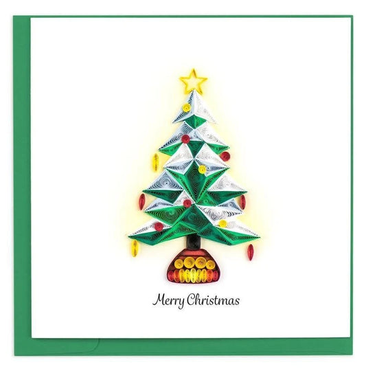 Quilled Polygonal Christmas Tree Greeting Card Retired