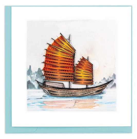 Quilled Sampan Greeting Card Retired