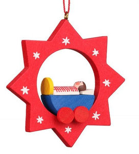 Christian Ulbricht Wooden Ornament  Red Star Cradle