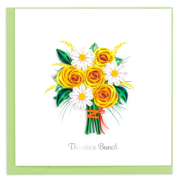 Quilled Thanks a Bunch Greeting Card NEW